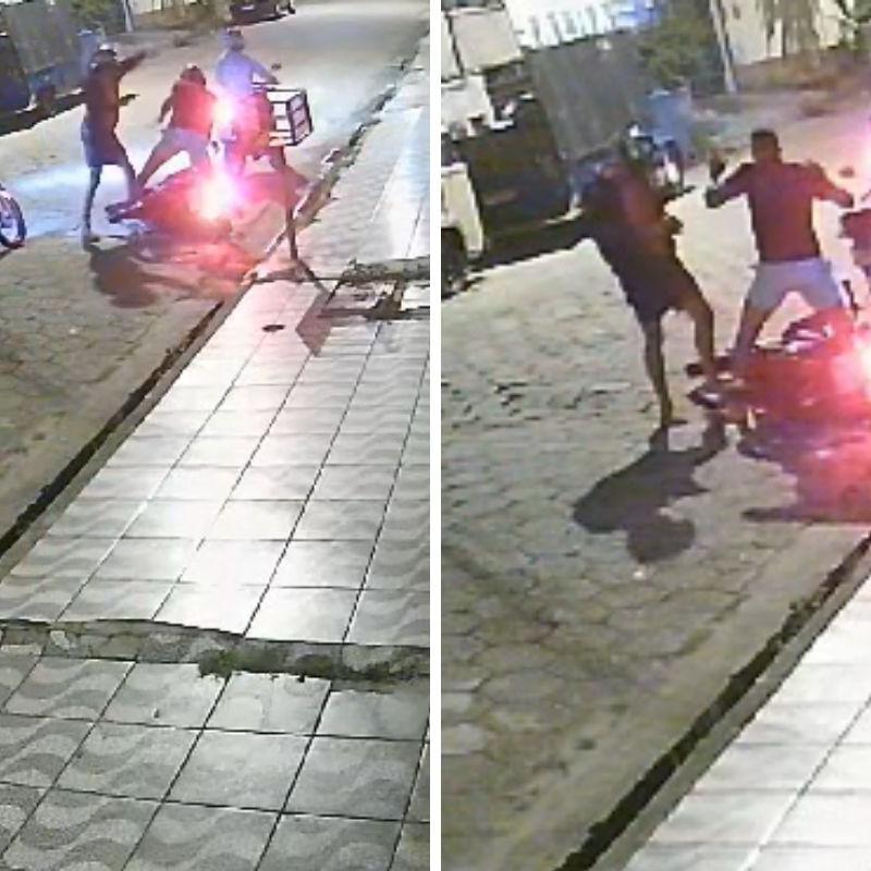 Motociclista foi cercado por trio de moto e também ameaçado por um dos bandidos que estava armado