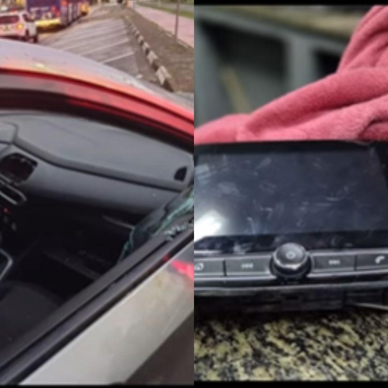 Suspeito furtou aparelho de som e cabo de celular após quebrar a janela de carro que estava estacionado na Avenida Ayrton Senna, no Itararé, em São Vicente