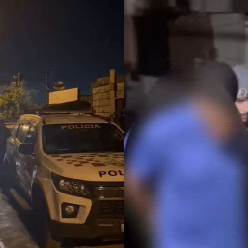 O momento em que a Polícia Militar (PM) atendia o caso